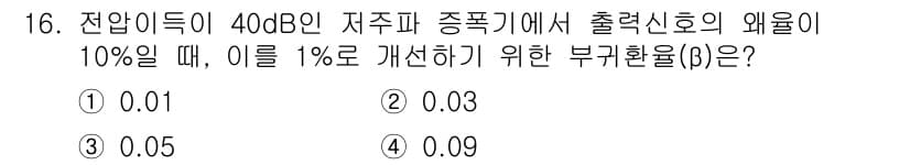 전자산업기사 2016년 16번 - 정답과 핵심 포인트를 검수 중인 기출문제