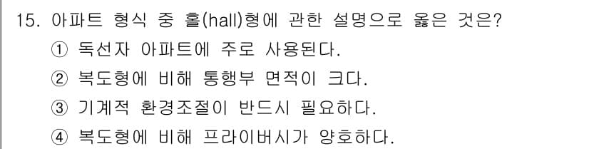 건축산업기사 2015년 15번 - 정답과 핵심 포인트를 검수 중인 기출문제