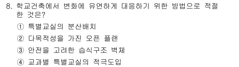실내건축산업기사 2015년 8번 - 정답과 핵심 포인트를 검수 중인 기출문제