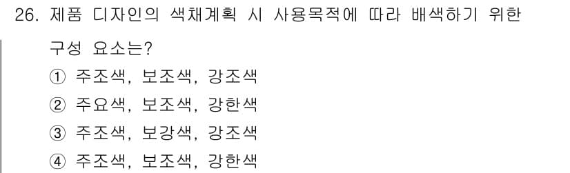 컬러리스트산업기사 2015년 26번 - 정답과 핵심 포인트를 검수 중인 기출문제