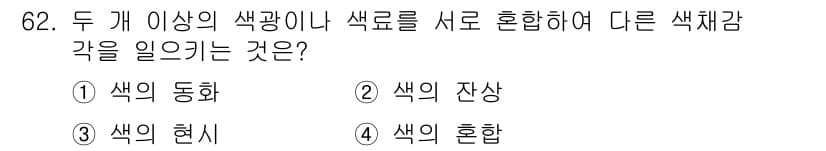 컬러리스트산업기사 2015년 62번 - 정답과 핵심 포인트를 검수 중인 기출문제