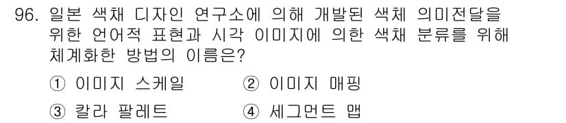 컬러리스트산업기사 2015년 96번 - 정답과 핵심 포인트를 검수 중인 기출문제