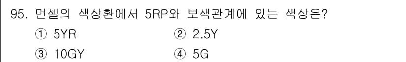 컬러리스트산업기사 2016년 95번 - 정답과 핵심 포인트를 검수 중인 기출문제