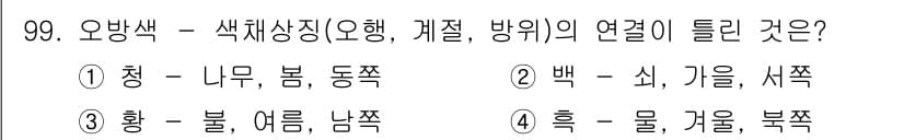 컬러리스트산업기사 2016년 99번 - 정답과 핵심 포인트를 검수 중인 기출문제