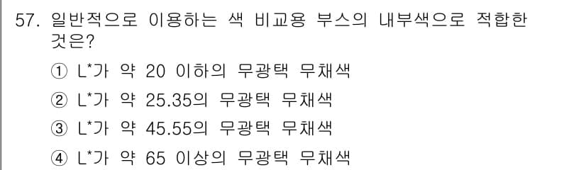 컬러리스트산업기사 2017년 58번 - 정답과 핵심 포인트를 검수 중인 기출문제