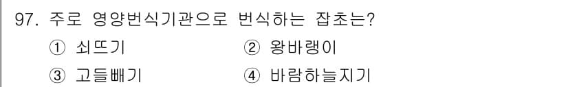식물보호기사 2017년 97번 - 정답과 핵심 포인트를 검수 중인 기출문제