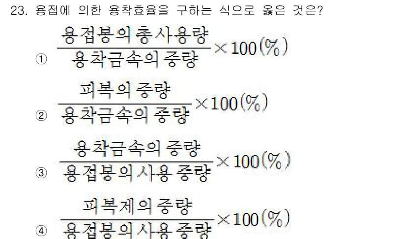 용접산업기사 2015년 23번 - 정답과 핵심 포인트를 검수 중인 기출문제