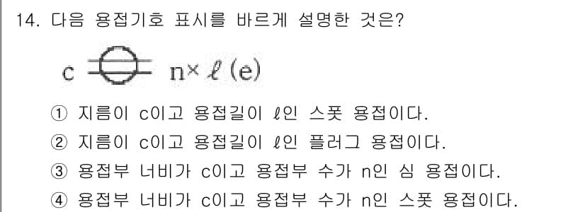 용접산업기사 2017년 14번 - 정답과 핵심 포인트를 검수 중인 기출문제