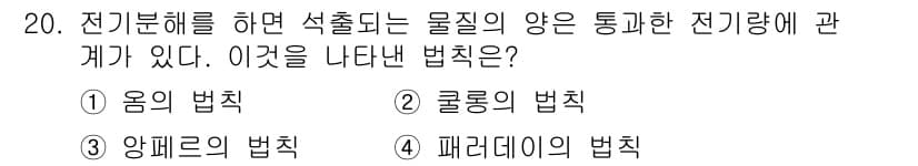 전기기능사 2015년 20번 - 정답과 핵심 포인트를 검수 중인 기출문제