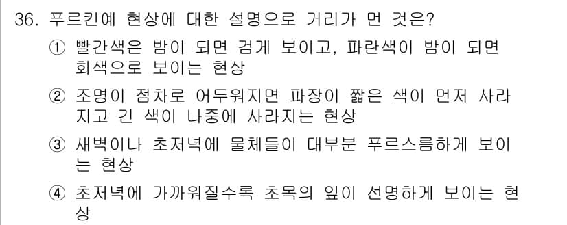 멀티미디어콘텐츠제작전문가(구) 2015년 36번 - . 

푸르름의 현상은 물체가 파란색으로 보이는 현상으로, 물체가 청색의... 에 관한 핵심 기출문제