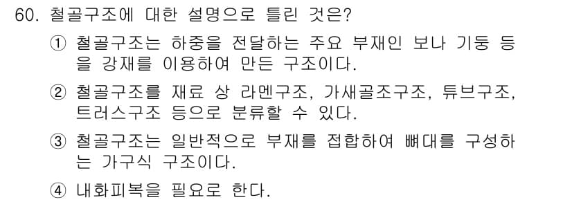 실내건축기능사 2016년 60번 - 정답과 핵심 포인트를 검수 중인 기출문제