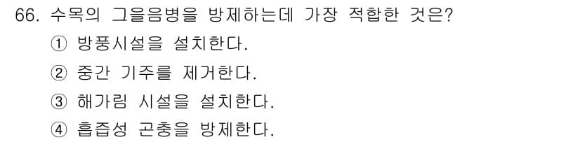 조경산업기사 2017년 66번 - 정답과 핵심 포인트를 검수 중인 기출문제