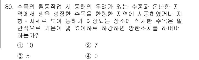 조경산업기사 2017년 80번 - 정답과 핵심 포인트를 검수 중인 기출문제