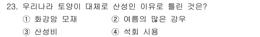 유기농업기능사 2015년 23번 - 정답과 핵심 포인트를 검수 중인 기출문제