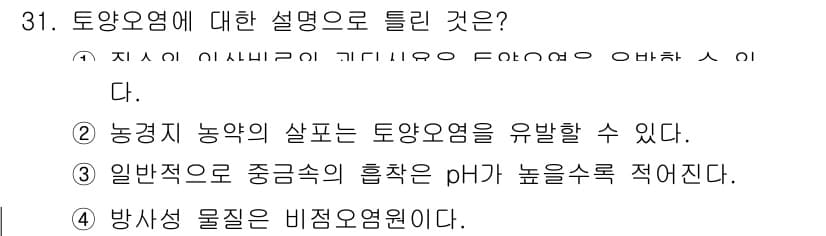 유기농업기능사 2016년 31번 - 정답과 핵심 포인트를 검수 중인 기출문제