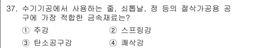 기계가공조립기능사 2015년 37번 - 정답과 핵심 포인트를 검수 중인 기출문제