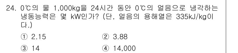 에너지관리기사 2016년 24번 - 정답과 핵심 포인트를 검수 중인 기출문제