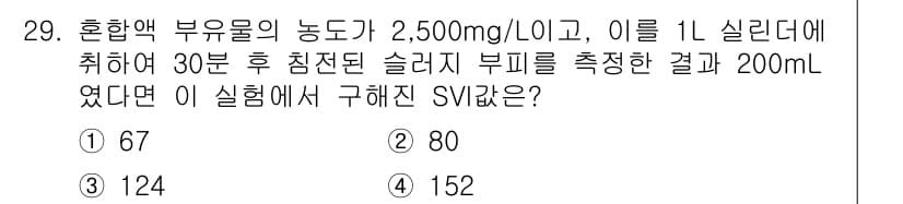 수질환경산업기사 2015년 29번 - 정답과 핵심 포인트를 검수 중인 기출문제