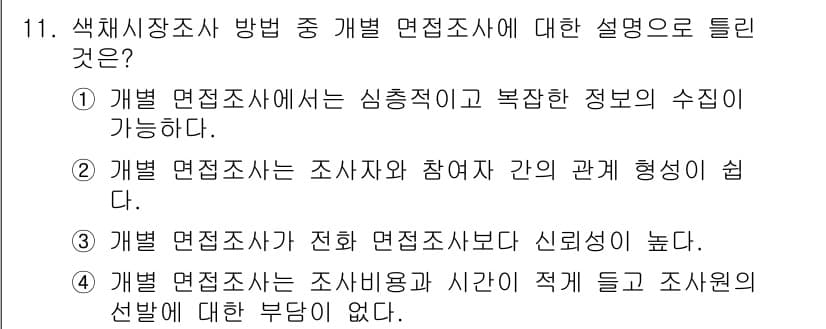 컬러리스트기사 2016년 11번 - 정답과 핵심 포인트를 검수 중인 기출문제