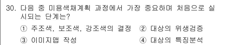 컬러리스트기사 2016년 30번 - 정답과 핵심 포인트를 검수 중인 기출문제