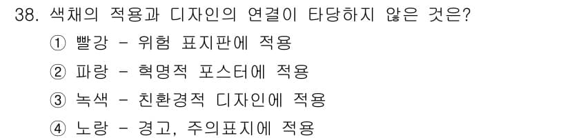 컬러리스트기사 2016년 38번 - 정답과 핵심 포인트를 검수 중인 기출문제