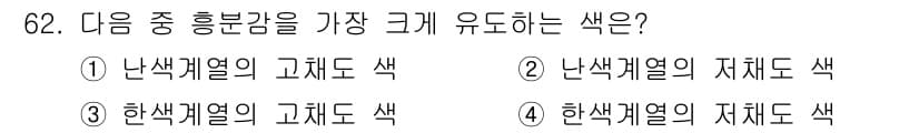 컬러리스트기사 2016년 62번 - 정답과 핵심 포인트를 검수 중인 기출문제