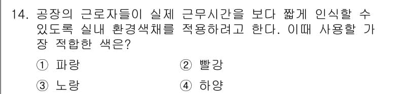 컬러리스트기사 2017년 14번 - 정답과 핵심 포인트를 검수 중인 기출문제
