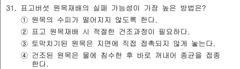 버섯종균기능사 2015년 31번 - 정답과 핵심 포인트를 검수 중인 기출문제