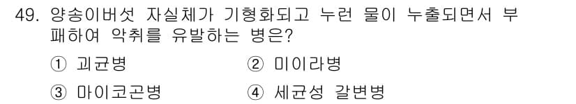 버섯종균기능사 2016년 49번 - 정답과 핵심 포인트를 검수 중인 기출문제