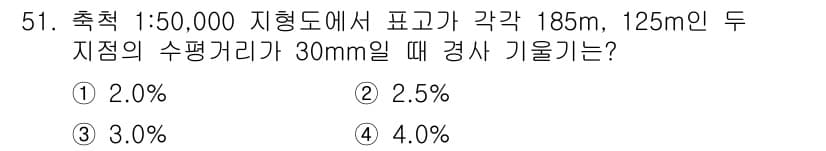 측량기능사 2015년 51번 - 정답과 핵심 포인트를 검수 중인 기출문제
