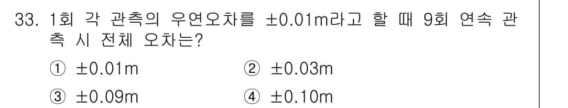 측량기능사 2016년 33번 - 정답과 핵심 포인트를 검수 중인 기출문제