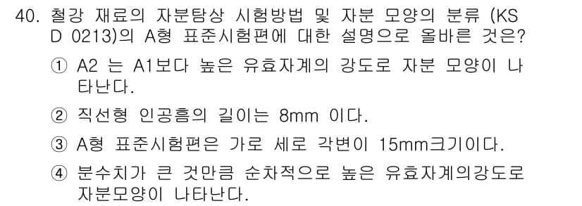 자기비파괴검사기능사 2016년 40번 - 정답과 핵심 포인트를 검수 중인 기출문제