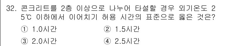 콘크리트기능사 2016년 32번 - 정답과 핵심 포인트를 검수 중인 기출문제