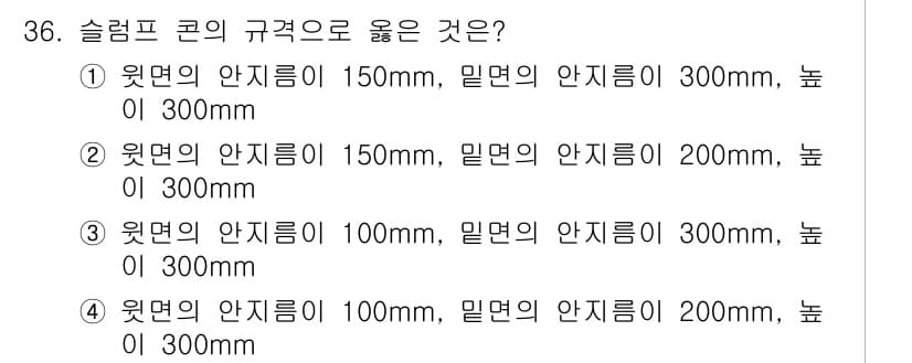 콘크리트기능사 2016년 36번 - 정답과 핵심 포인트를 검수 중인 기출문제