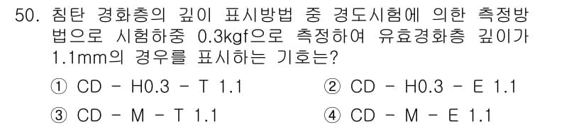 금속재료산업기사 2016년 50번 - 정답과 핵심 포인트를 검수 중인 기출문제
