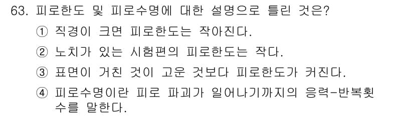금속재료산업기사 2017년 63번 - 정답과 핵심 포인트를 검수 중인 기출문제
