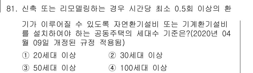 건축설비기사 2016년 81번 - 정답과 핵심 포인트를 검수 중인 기출문제