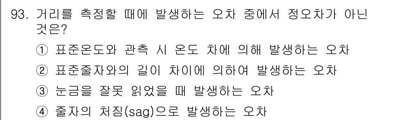 측량및지형공간정보기사 2016년 93번 - 정답과 핵심 포인트를 검수 중인 기출문제
