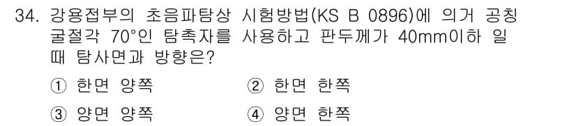 초음파비파괴검사기능사 2015년 34번 - 정답과 핵심 포인트를 검수 중인 기출문제