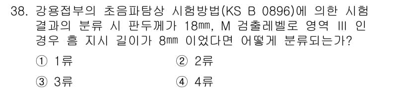 초음파비파괴검사기능사 2015년 38번 - 정답과 핵심 포인트를 검수 중인 기출문제