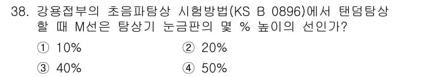 초음파비파괴검사기능사 2016년 38번 - 정답과 핵심 포인트를 검수 중인 기출문제