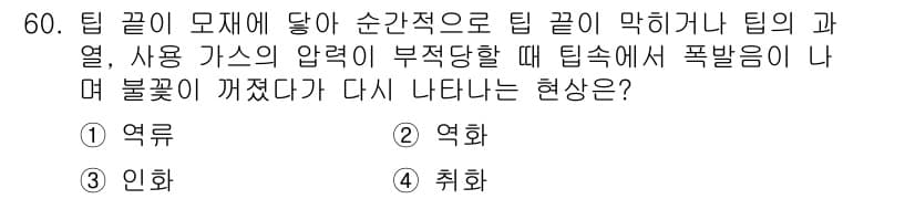 초음파비파괴검사기능사 2016년 60번 - 정답은 4. 취화입니다. 팀 끝에 모여 있는 소음은 압력 변화에 의해 발... 에 관한 핵심 기출문제