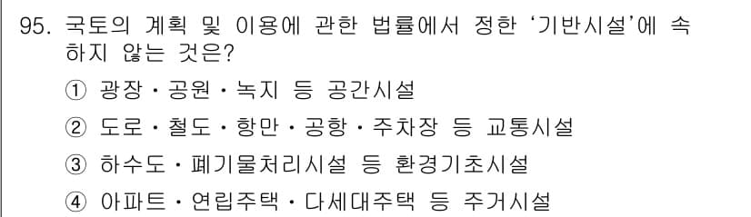 도시계획기사 2016년 95번 - 정답과 핵심 포인트를 검수 중인 기출문제