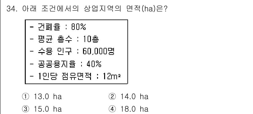 도시계획기사 2017년 34번 - 정답과 핵심 포인트를 검수 중인 기출문제