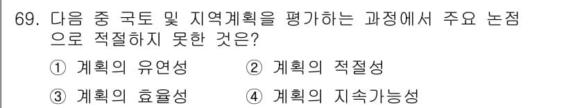 도시계획기사 2017년 69번 - 정답과 핵심 포인트를 검수 중인 기출문제