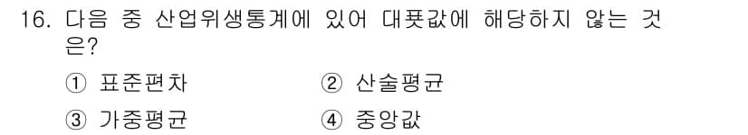 산업위생관리산업기사 2015년 16번 - 정답과 핵심 포인트를 검수 중인 기출문제