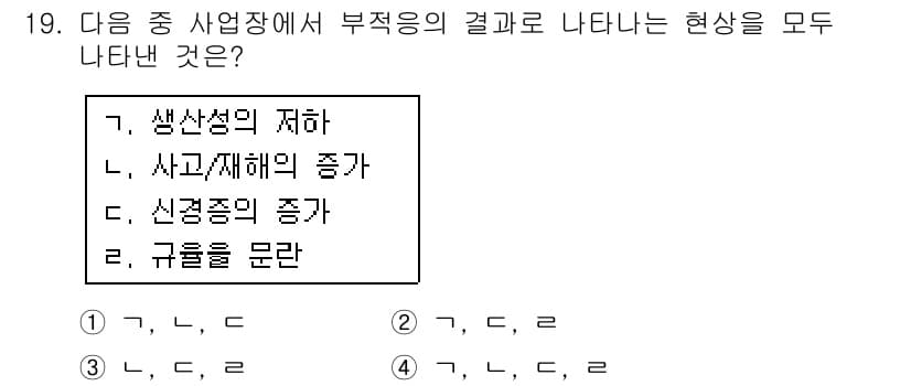 산업위생관리산업기사 2015년 19번 - 정답과 핵심 포인트를 검수 중인 기출문제