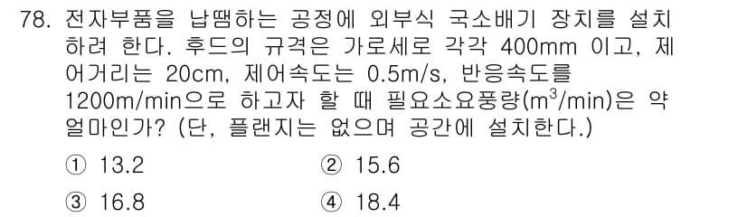 산업위생관리산업기사 2015년 78번 - 정답과 핵심 포인트를 검수 중인 기출문제