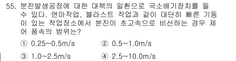 산업위생관리산업기사 2016년 55번 - 정답과 핵심 포인트를 검수 중인 기출문제