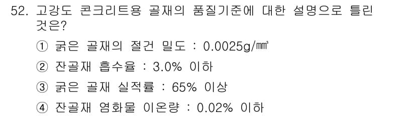 콘크리트기사 2015년 54번 - 정답과 핵심 포인트를 검수 중인 기출문제